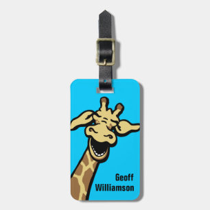 Étiquette À Bagage Étiquette de bagage nommée graphique de girafe qui