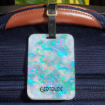 Étiquette À Bagage étiquette de bagage opale gemstone<br><div class="desc">étiquette de bagages opale texture</div>