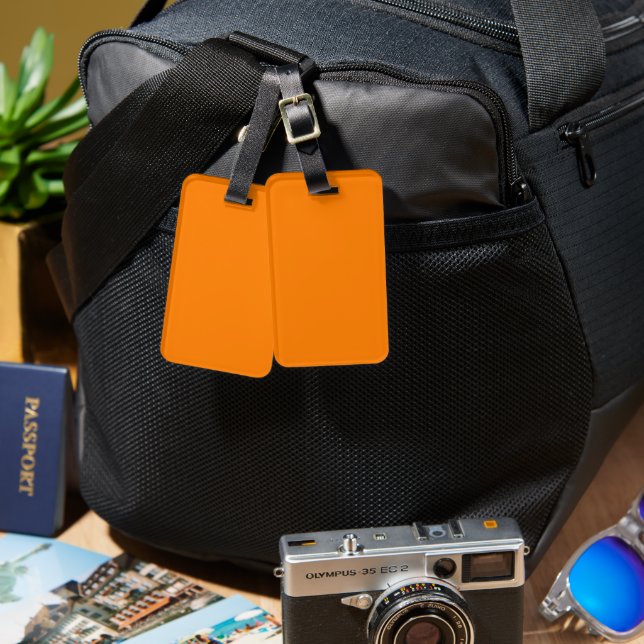Étiquette À Bagage Étiquette de bagage orange (Recto & Verso)