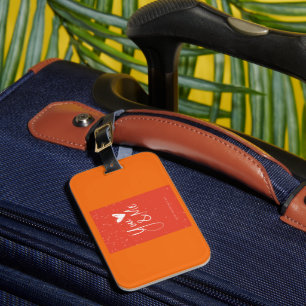 Étiquette À Bagage Étiquette de bagage Orange Tropical