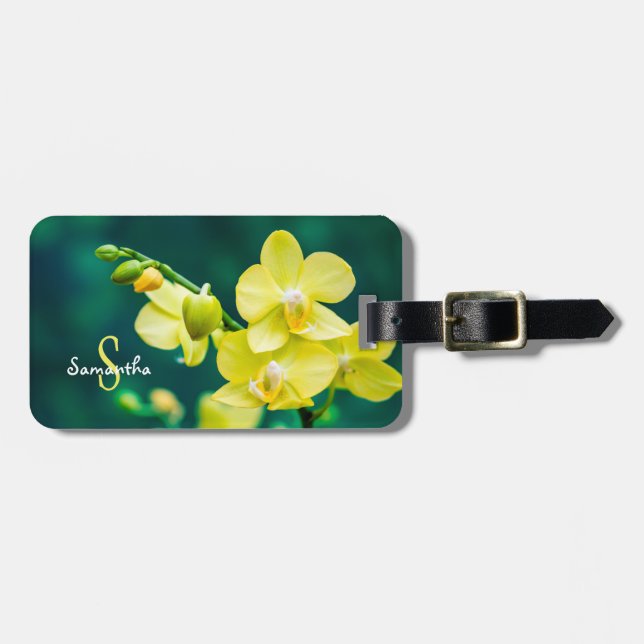 Étiquette À Bagage Étiquette de bagage Orchidée jaune (Devant horizontal)