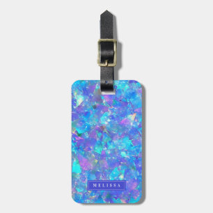 Étiquette À Bagage Étiquette de bagage pailletée holographique pastel