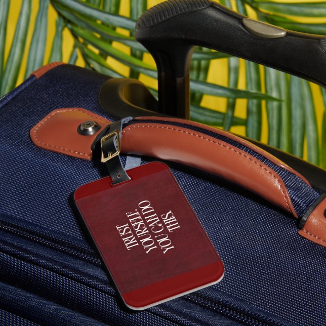 Étiquette À Bagage Étiquette de bagage Palmier Tropical Rouge (Insitu Rectoal 1)
