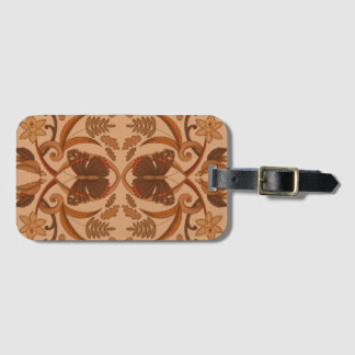 Étiquette À Bagage Étiquette de bagage papillon marron doré automne