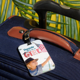 Étiquette À Bagage Étiquette de bagage personnalisée All American Gir