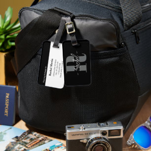 Étiquette À Bagage Étiquette de bagage personnalisée avec grande init