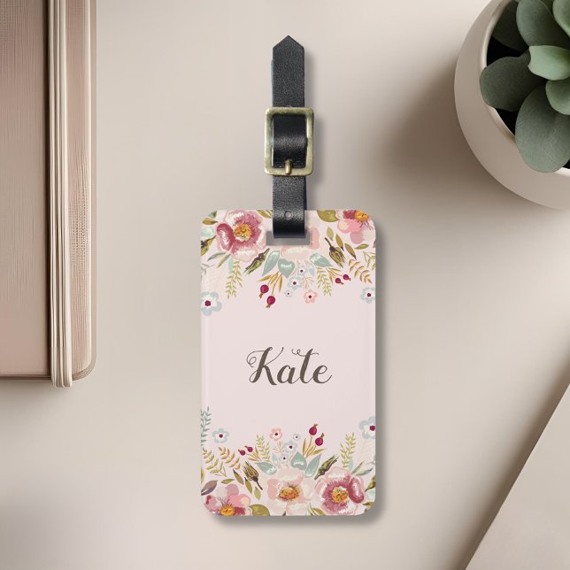 Étiquette À Bagage Étiquette de bagage personnalisée avec monogramme  (Créateur téléchargé)