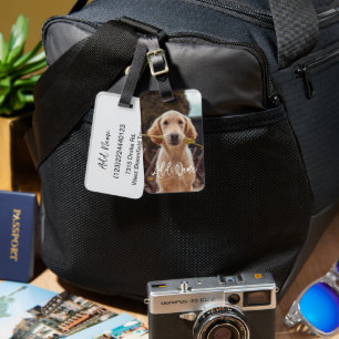 Étiquette À Bagage Étiquette de bagage personnalisée avec photo et te