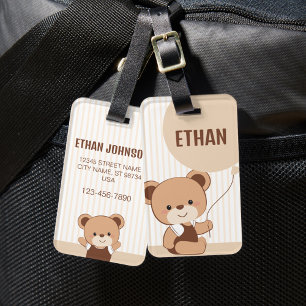 Étiquette À Bagage Étiquette de bagage personnalisée avec un ours mig
