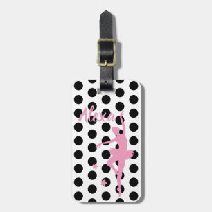 Étiquette À Bagage Étiquette de bagage personnalisée Ballerine rose p