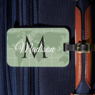 Étiquette À Bagage Étiquette de bagage personnalisée carte du monde v