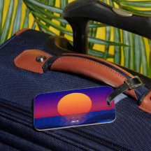 Étiquette de bagage personnalisée Coucher de solei