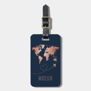 Étiquette À Bagage Étiquette de bagage personnalisée Dary Navy Blue G