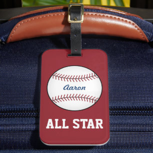 Étiquette À Bagage Étiquette de bagage personnalisée de baseball Cade