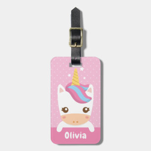 Étiquette À Bagage Étiquette de bagage personnalisée Fille Licorne Bé