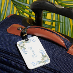 Étiquette À Bagage Étiquette de bagage personnalisée Hydrangea Bleu N