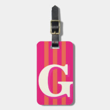 Étiquette de bagage personnalisée initiale gras, r