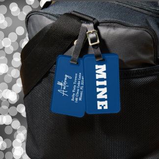 Étiquette À Bagage Étiquette de bagage personnalisée MINE blanche Nav