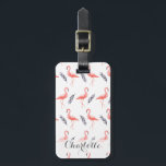 Étiquette À Bagage Étiquette de bagage personnalisée par Flamant rose<br><div class="desc">Une étiquette mignonne de bagage le facilitent pour repérer votre sac ! Ceci est particulièrement conçu pour les filles élégantes.</div>