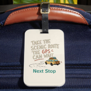 Étiquette À Bagage Étiquette de bagage personnalisée 'Prenez la route