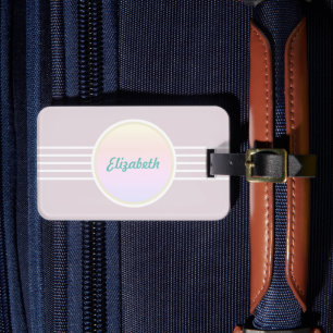 Étiquette À Bagage Étiquette de bagage personnalisée rose et opale ré