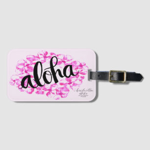 Étiquette À Bagage Étiquette de bagage Plumeria Lei Aloha