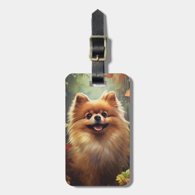 Étiquette À Bagage Étiquette de bagage Pomeranian (Devant Vertical)