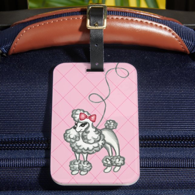 Étiquette À Bagage Étiquette de bagage Poodle Rétro (Insitu Rectoal 2)