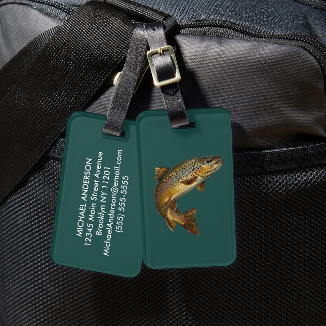 Étiquette À Bagage Étiquette de bagage pour amateur de pêche – Concep (Créateur téléchargé)