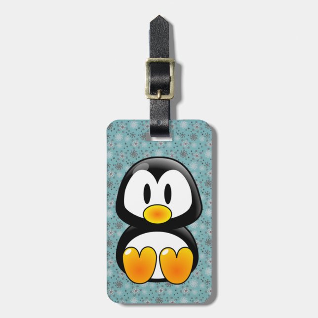 Étiquette À Bagage étiquette de bagage pour bébé pingouin tux (Devant Vertical)
