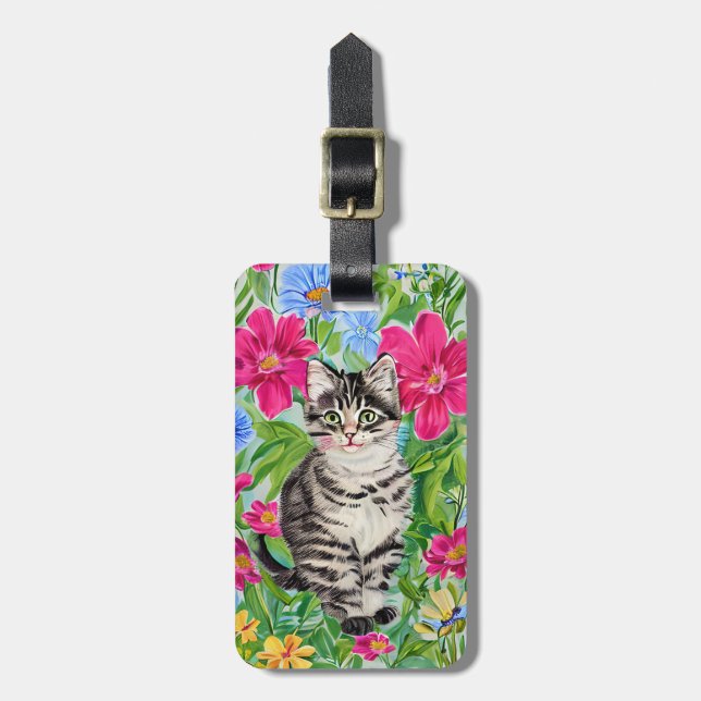 Étiquette À Bagage Étiquette de bagage pour chat (Devant Vertical)