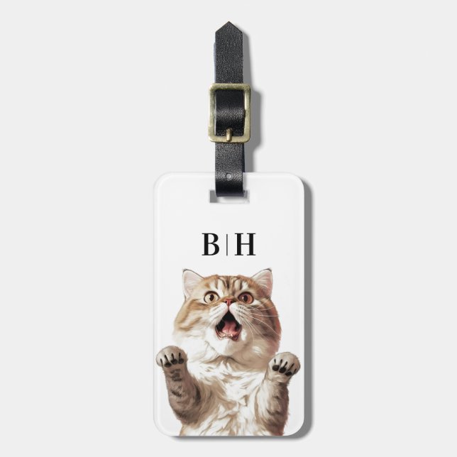 Étiquette À Bagage Étiquette de bagage pour chat (Devant Vertical)