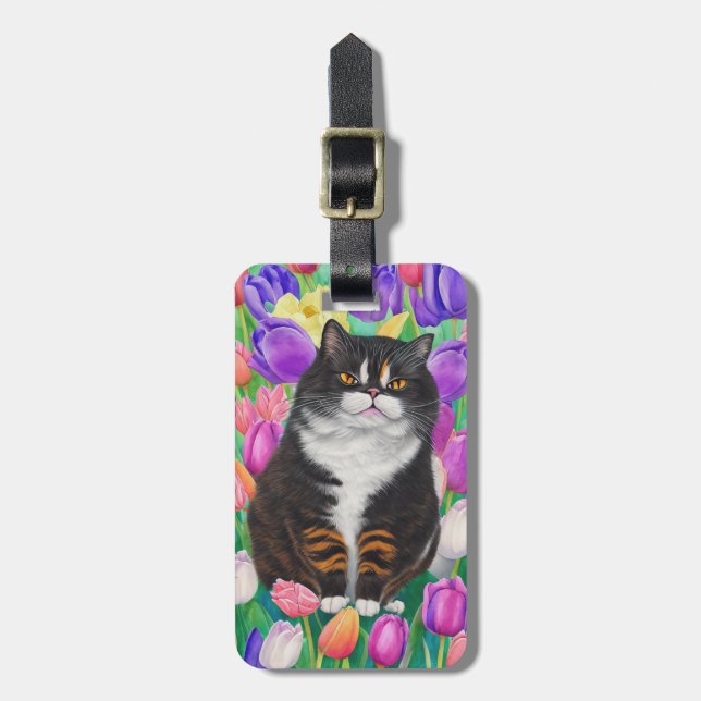 Étiquette À Bagage Étiquette de bagage pour chat (Devant Vertical)