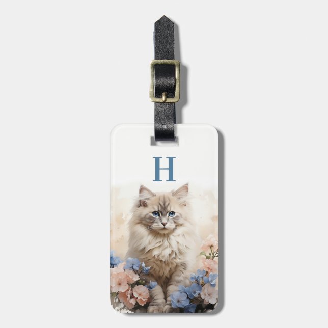 Étiquette À Bagage Étiquette de bagage pour chat (Devant Vertical)