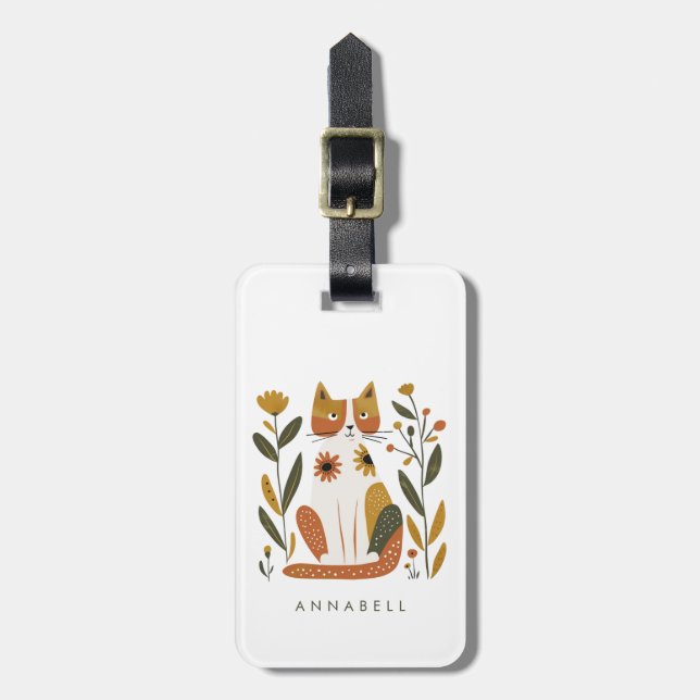 Étiquette À Bagage Étiquette de bagage pour chat (Devant Vertical)