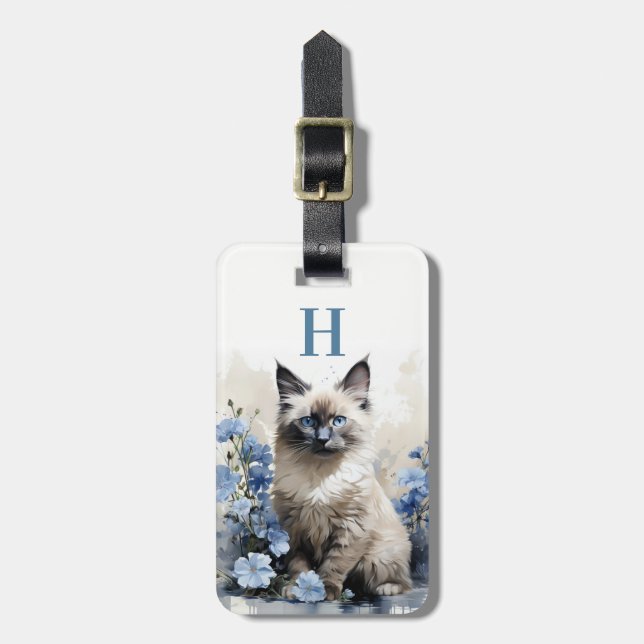 Étiquette À Bagage Étiquette de bagage pour chat (Devant Vertical)