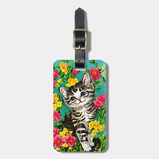 Étiquette À Bagage Étiquette de bagage pour chat (Devant Vertical)