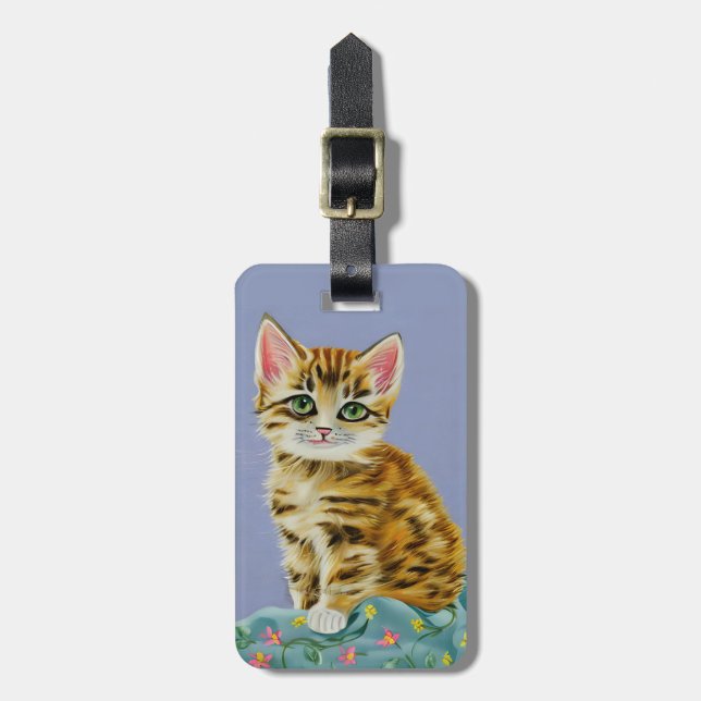 Étiquette À Bagage Étiquette de bagage pour chat (Devant Vertical)