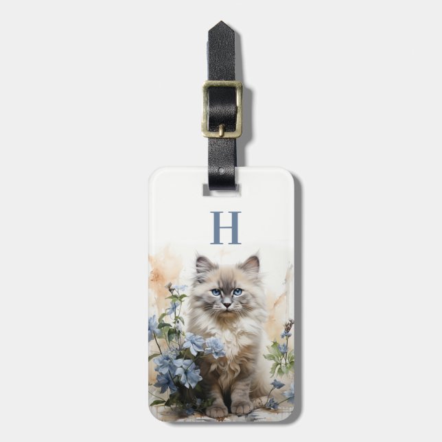 Étiquette À Bagage Étiquette de bagage pour chat (Devant Vertical)