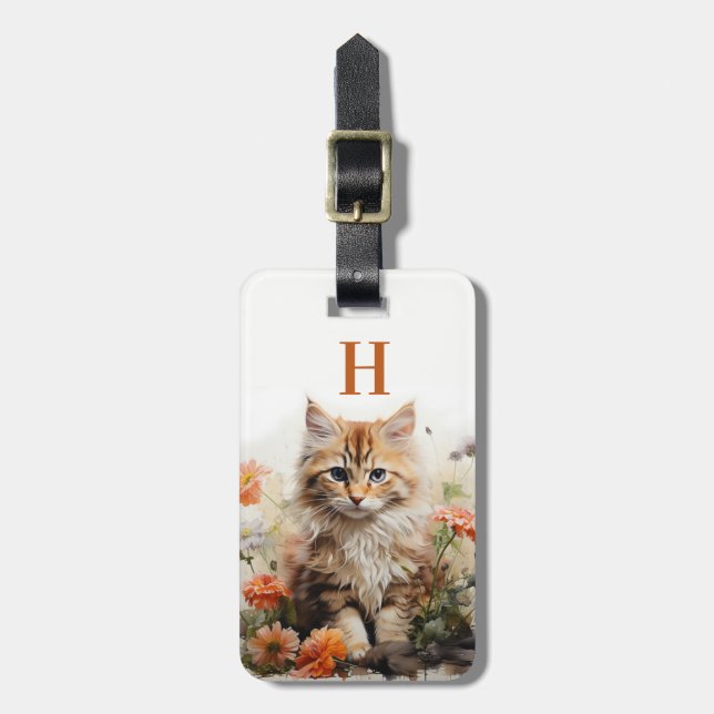 Étiquette À Bagage Étiquette de bagage pour chat (Devant Vertical)