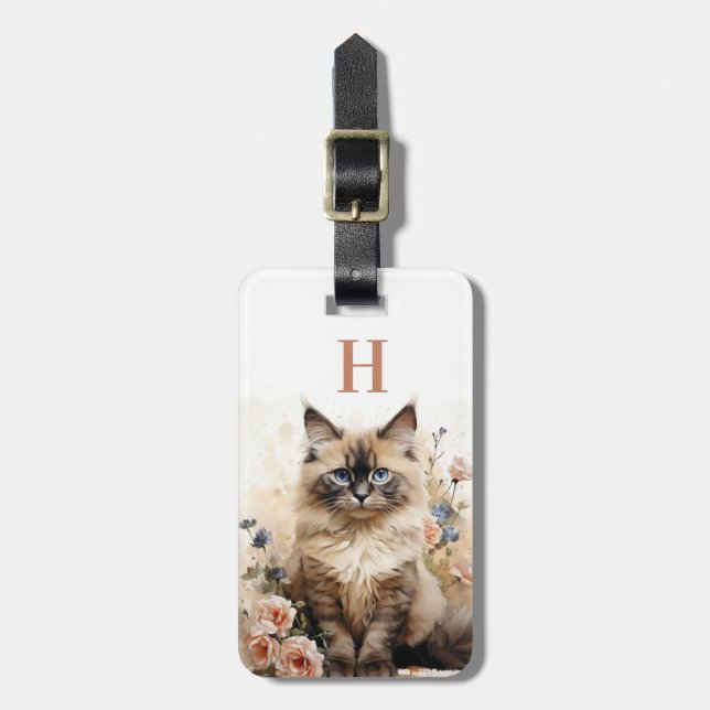 Étiquette À Bagage Étiquette de bagage pour chat (Devant Vertical)
