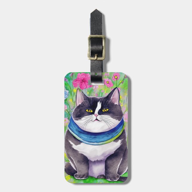 Étiquette À Bagage Étiquette de bagage pour chat (Devant Vertical)