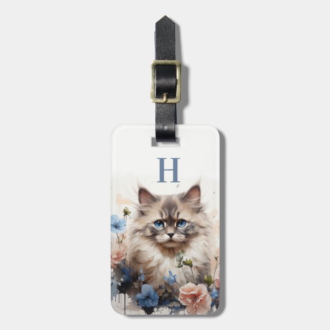 Étiquette À Bagage Étiquette de bagage pour chat (Devant Vertical)