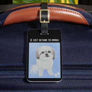 Étiquette À Bagage Étiquette de bagage pour chien croisé Maltais et S