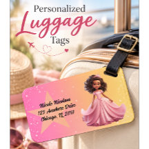 Étiquette de bagage princesse