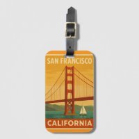 Étiquette de bagage Rétro Golden Gate Bridge – San