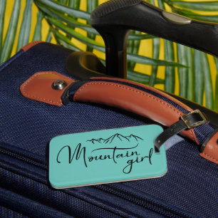 Étiquette À Bagage Étiquette de bagage sarcelle Mountain Girl