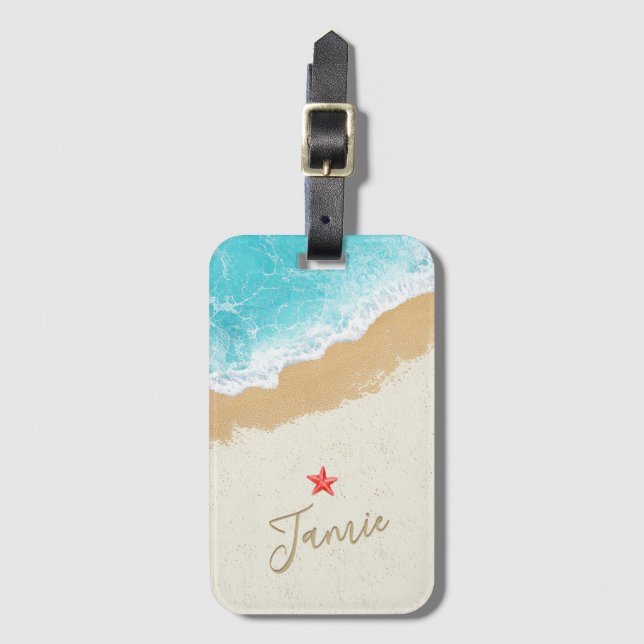 Étiquette À Bagage Étiquette de bagage Surf Plage (Devant Vertical)