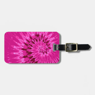 Étiquette À Bagage Étiquette de bagage Tie Dye Spirale Magenta