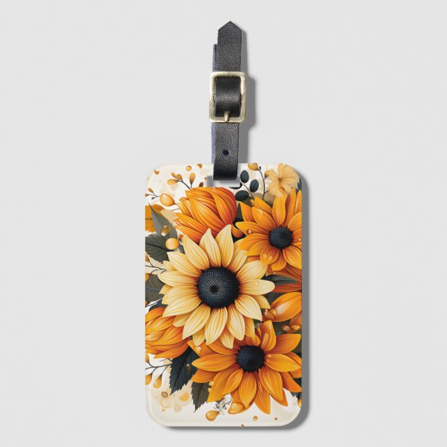 Étiquette À Bagage Étiquette de bagage Tournesol (Devant Vertical)